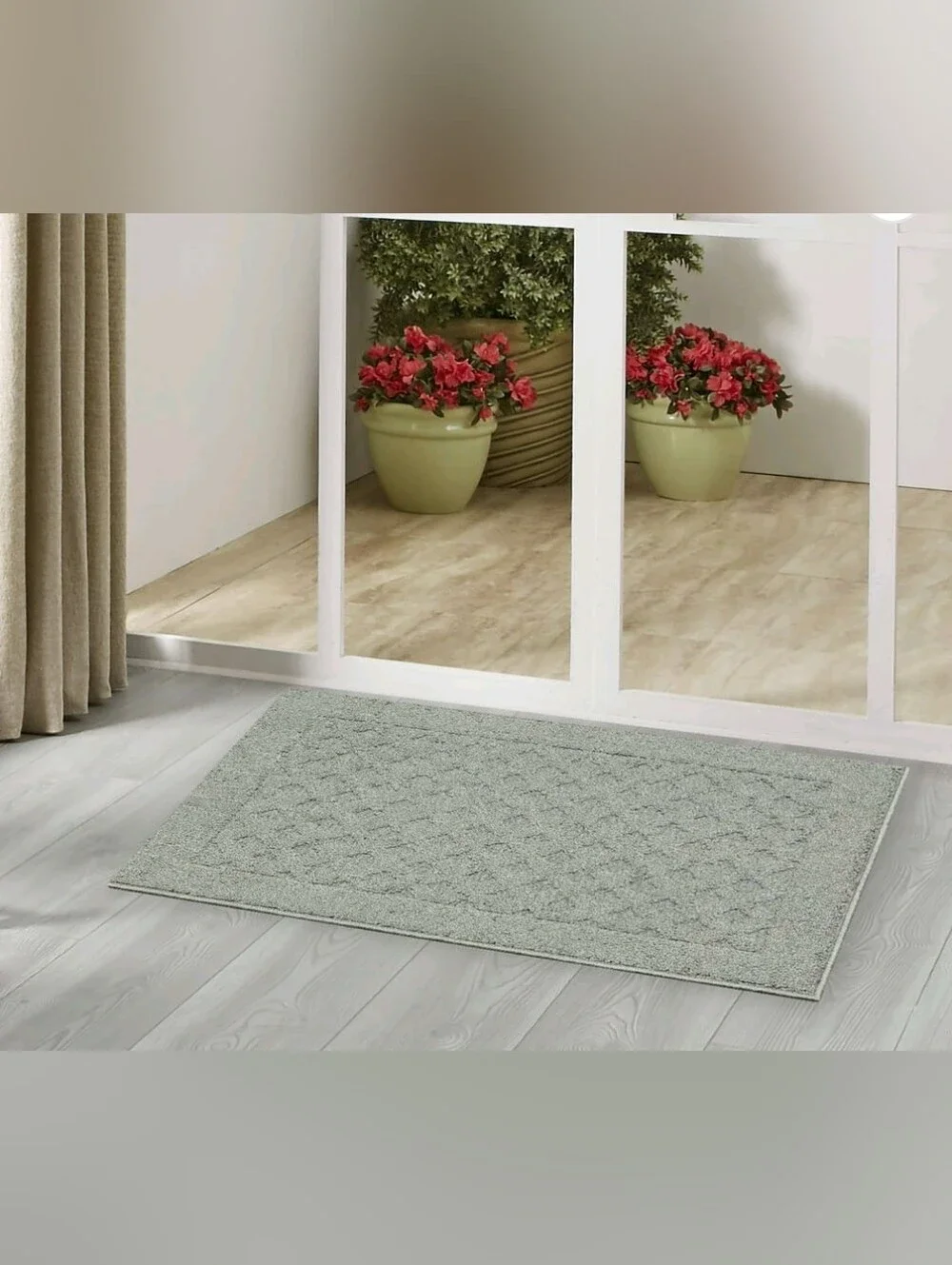 Mainstays Dylan Solid Diamond Olefin Pewter Gray Indoor Accent Rug, 1'8
